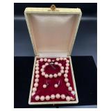 Sterling Silver Pink Pearl Jewelry Set