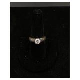 Sterling Silver White Stone Ring