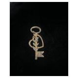 Sterling Silver Heart Lock Pin