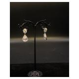 Sterling Silver White Stone Earrings