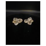 Weiss Silver Tone Rhinestone Earrings