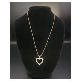 925 Necklace With 14k RGF Heart Pendant