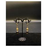 925 Earrings with Black Stones