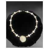 Howlite with White Druzy Quartz Necklace