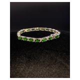 Sterling Silver Green Stone Bracelet