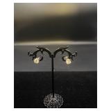 Sterling Silver Earrings with White Stones