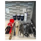Kitchen Silverware and Cups