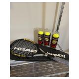 Tennis Racquet with Case and Balls