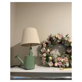 Garden Inspired Lamp with Spring/Easter Wreath