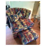 Vintage Shell Lounge Chair with Ottoman