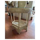 Vintage Wicker Rattan Round Table