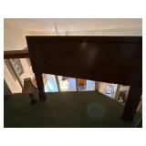 Full Wooden Headboard and Lamp