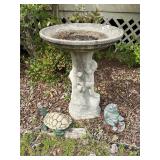 Bird Bath and Animal Decor
