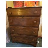 Wooden Dressor with Pictures and Lamp