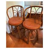 Pair of Vintage Rattan Barstools