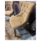 Tuffed Wingback Yellow Chair