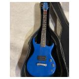Blue Electric Guitar with Hardshell Case
