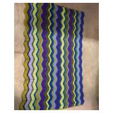 Handmade Multi-color Cheveron Crocheted Afghan Bla