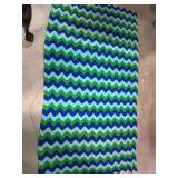 Handmade Multi-color Cheveron Crocheted Afghan Bla