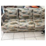 Vintage Coastal Print Couch