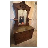 late Victorian marble-top dresser with mirror