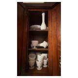 Milk Glass- All contents of cabinet