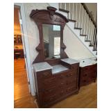 Victorian marble-top dresser with mirror