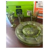 77 Pieces of Green Glassware