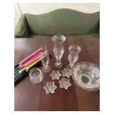 Glass Lot w/ Candle sticks