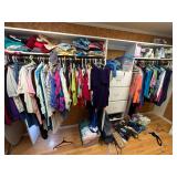 Contents of left side of women s closet