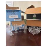 Cut Crystal bowl & matching assorted cups Set