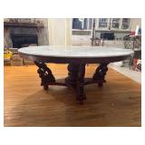 Large Marble Top Mohagany Table
