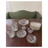 Assorted Glass Serving Dishes and Pitchers