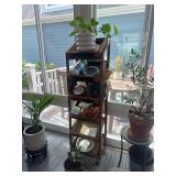 Wood and metal shelf (contents not included)