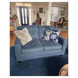Blue Love Seat & Pillows