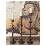 Set of 3 large candle stands