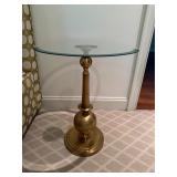 Round beveled glass top side table