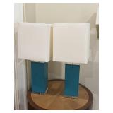Pair of leather lamps