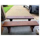 Pr wooden benches