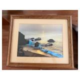 Foil print beach scene