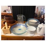 Wood bowls, plates, mortar & pestal