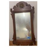 Wood framed mirror w/ eagle decor