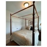 Dark Wood Queen Four-poster Canopy Bed
