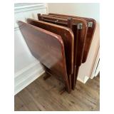 Set of 4 Wooden TV Trays with Stand