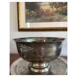 Ornate Silver Toned Pedestal Punch or Centerpiece