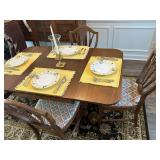 Duncan Phyfe Double-Pedestal Drop-Leaf Dining Tabl