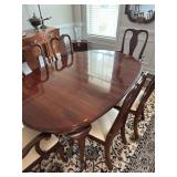 Traditional Wooden Oval Dining Table and Six Chair