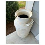 Vintage-style Decorative White Metal Milk Can