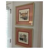 Framed Vintage Watercolor Prints Featuring Copenha