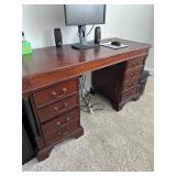 Classic Cherry Finish Double-pedestal Traditional